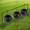 Set of 3 Witches Cauldron Serving Bowls On Rack Halloween Party Decorations Black Plastic Cauldron Black Candy Bucket Cauldron