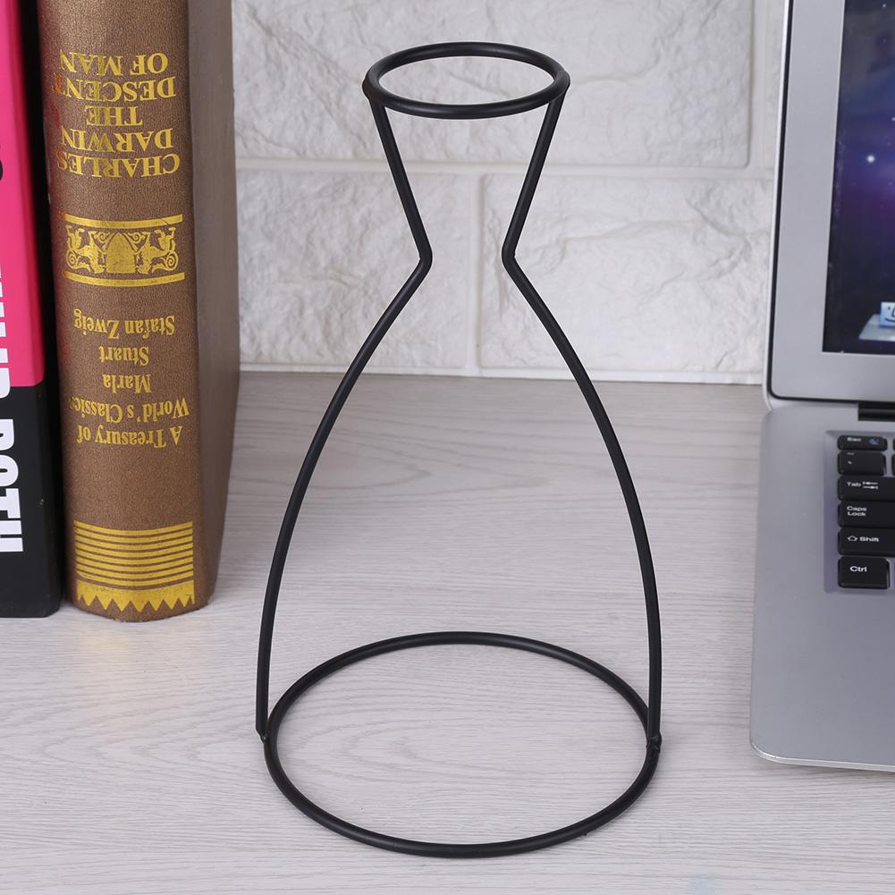 Creative Shapes Black Metal Flower Vase Frame Plant Holder Cafe Home Decor