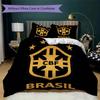 Brazilian Football Pattern Bedding Uilt Set Uilt Cover Pillowcase Home Decoration Birthday Gift (1 * Duvet Cover + 2 * Pillowcase Without Core)