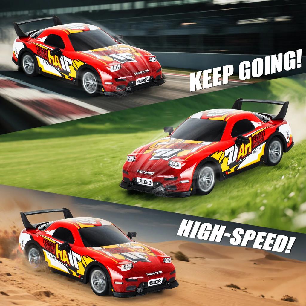 1/18 Rc Drift Racing Car 2.4G Radio Controlled Vehicles Remote Control High-Speed 4Wd Drive Cars with Light Drifting Model Toys