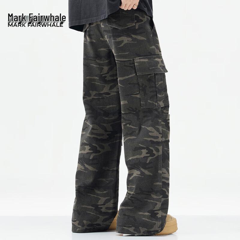 Mark Fairwhale Men's Camouflage Loose Straight Cargo Pants