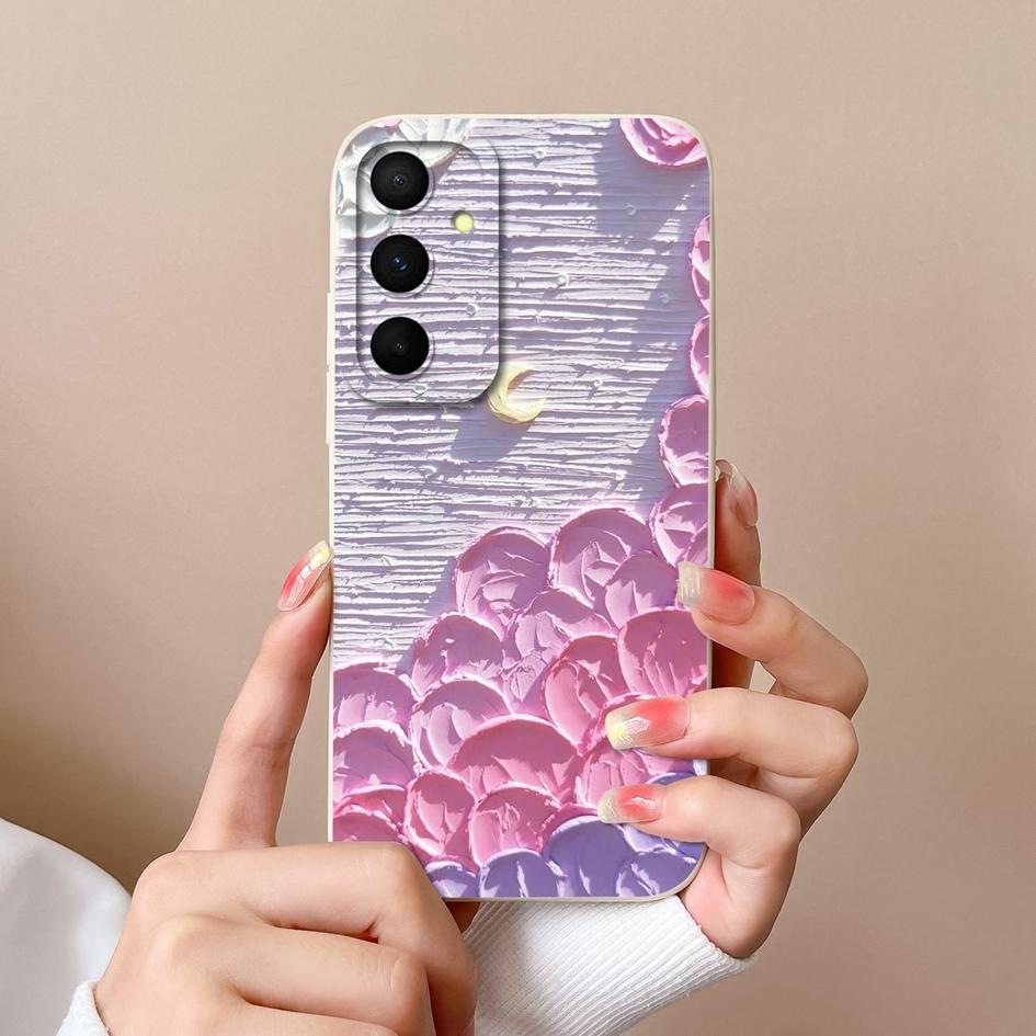 Hülle für Samsung Galaxy A55 S22 S23 M34 A05 A15 C55 F15 S24 Handyhülle Niedliche Kaninchen-Cartoon-Muster Schale Flüssigsilikon Anti-Drop-Stoßfänger für Samsung