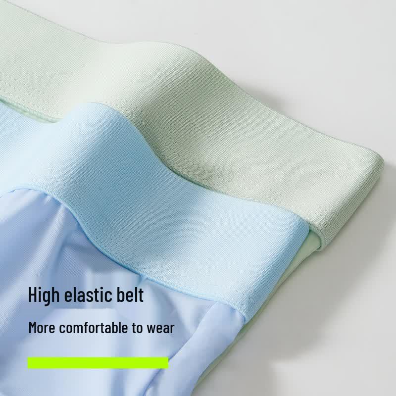 Youkeshu Men's Ice Silk Antibacterial Boxer Briefs