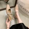 One word with rhinestone sandals women's summer new bag head half drag flat shoes pointed single shoes women's outer wear