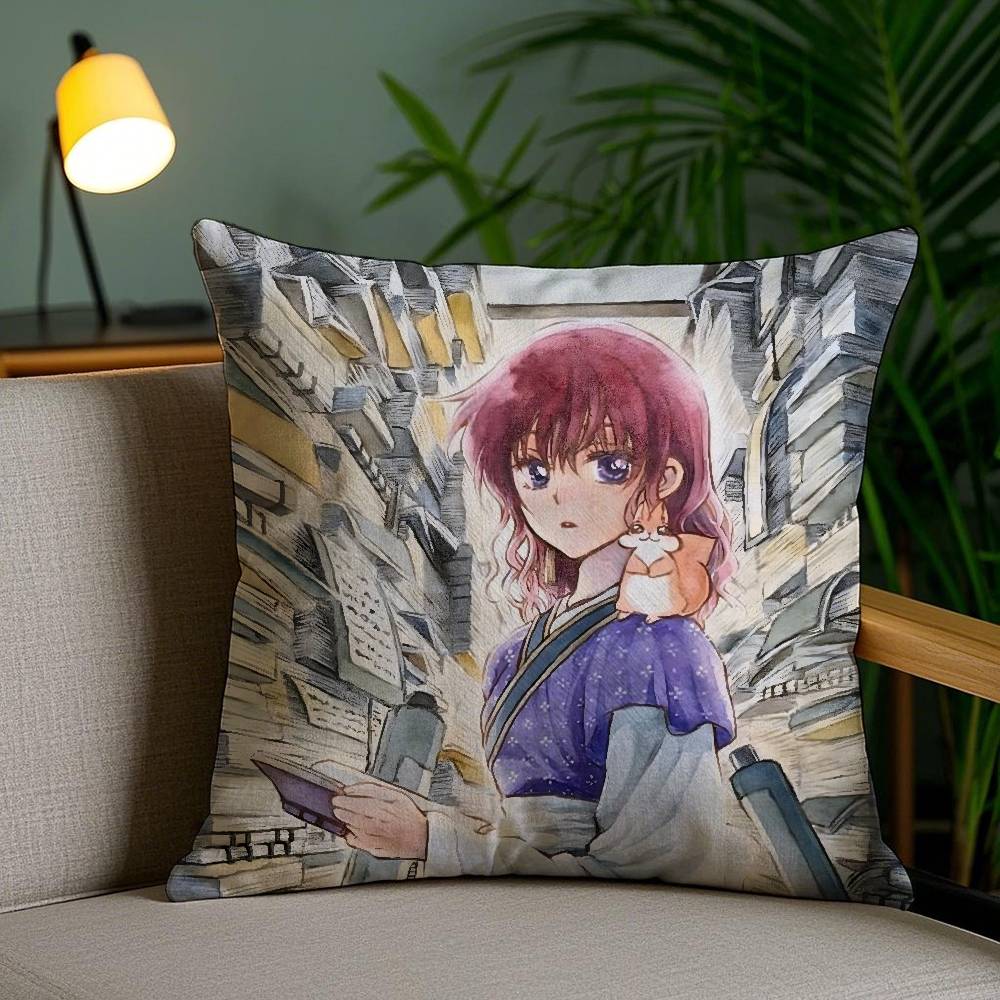 Y-Yona Of The DawnS Pillow Case Home Dorm Chair Back Short Plush Double-sided Printing Office Nap Time Cushion Cover