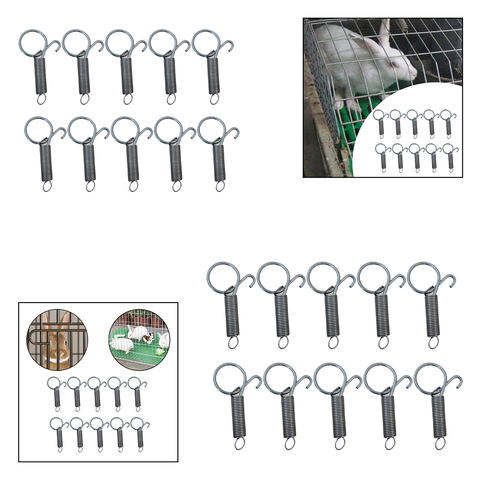 

10Pcs Cage Door Spring Latch Hooks Spring Cage Latch Locks Pet Supplies Fixing Accessories Rings for Ferret Hamster 2cmx5cm