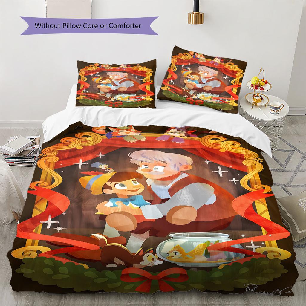 Pinocchio Spirit Beddengoed Dekbedset Dekbedovertrek Kussensloop Huisdecoratie Verjaardagscadeau (1 dekbedovertrek + 2 kussenslopen, zonder binnenkussen)