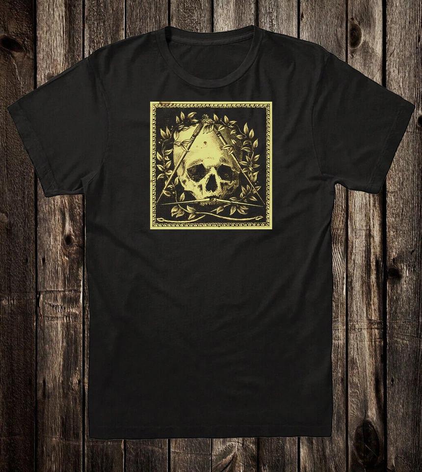 Vintage Style Goth Tee T Shirt Occult Victorian Headstone Skull memento Mori S