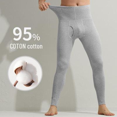 Men's Slim High-Waist Cotton Thermal Trousers - Autumn/Winter Collection