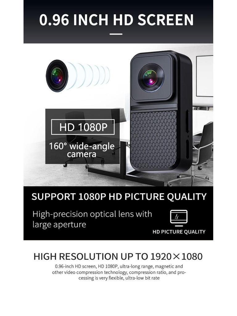 HD Pet Sports Camera with 160° Ultra-Wide Fisheye Lens & Loop Recording