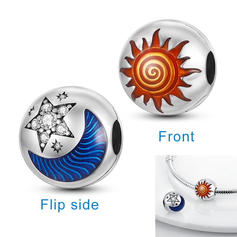 Copper Plated Clip Shiny Cz Heart Clip Charm Flower Bead Safey Chain Stopper Fit Original Bangle Bracelet Jewelry Diy