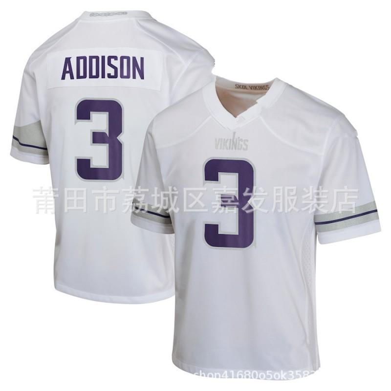 Minnesota Vikings NFL Football Jersey Thielen Jefferson 18 14 8 Adult Men Cotton Sports Uniform Fan Wear