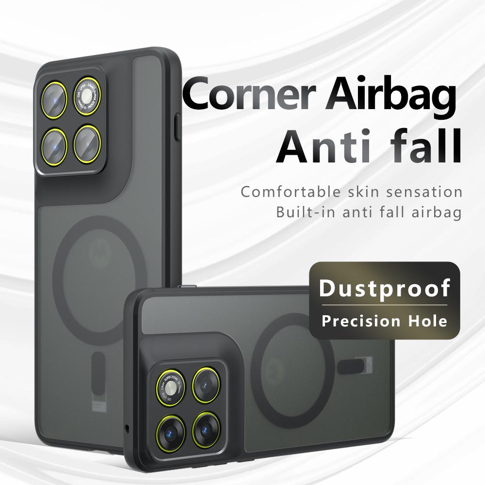 Case For Motorola Moto Edge 70 X70 Air Magnetic Wireless Charging TPU Frame Hard Plastic Translucent Matte Phone Cover Fundas