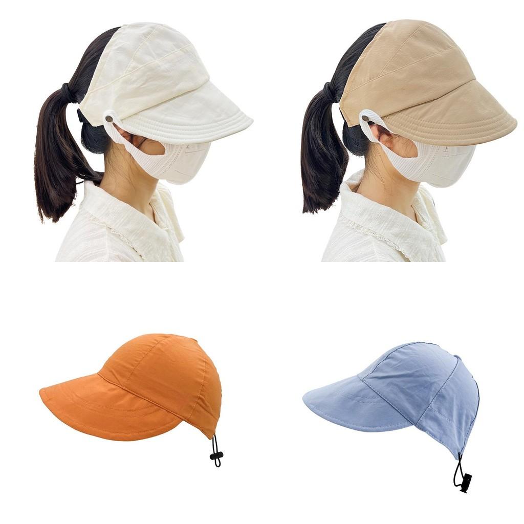 Sun Solid Color Protection Hat Uv Protection Fisherman Hats Wide Outdoor Brim