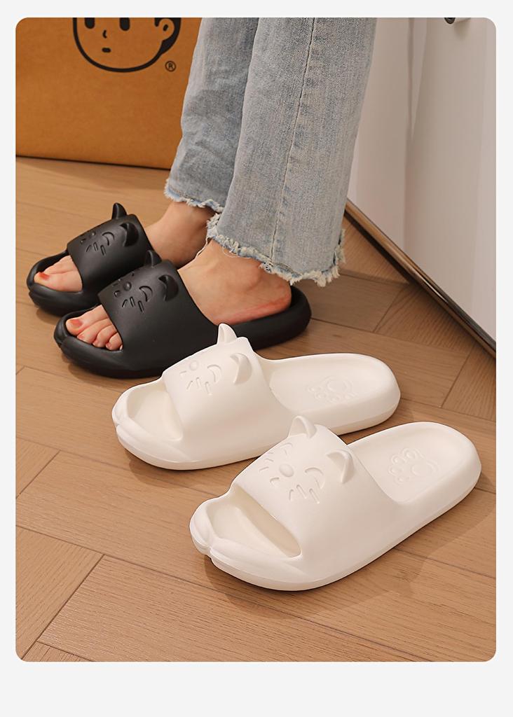 Pupule Holomua Cat Room Platform Sandals for and Bath Japanese Shoe Women's Slippers, Shoes, Balcony, Toilet, Shower, (Black, Sizes, Adult, Alphabet,