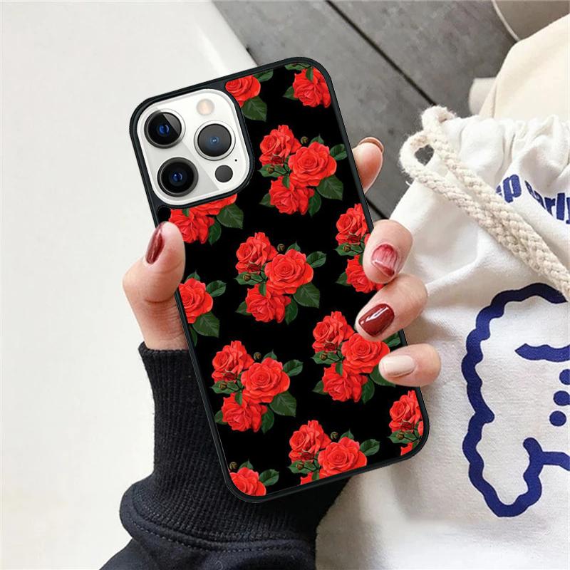 Red Roses Floral Phone Case For iPhone 17 Air 15 16 Cover  11 13 14 Pro Max 12 Plus Max Fundas