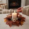 Simulation Artificial Maple Leaves Garland Pumpkins Fall Mini Wreath  Fireplace Window