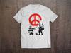 Banksy Soldiers Painting Peace Sign / Heavyweight Cotton Unisex T Shirt with Print Tee Top