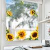 Sunflower Window Decoration Sticker Rustic Style Glass Wall Decal Home Wall Decor Self-Adhesive