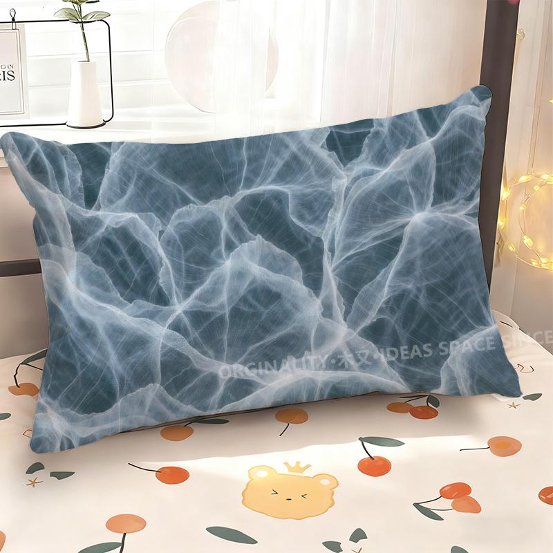 Blue Ocean Wave Pattern Pillowcase Suitable For Sofa Bedroom Car Pillow Cover Cushion Rectangular Back Cushion