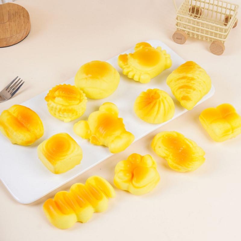 Simulation Food Slow Rebound Squeeze Toy 1Pcs Soft PU Bread Donut Cake Design Stress Reliever for Office Workers Anxiety Reduction