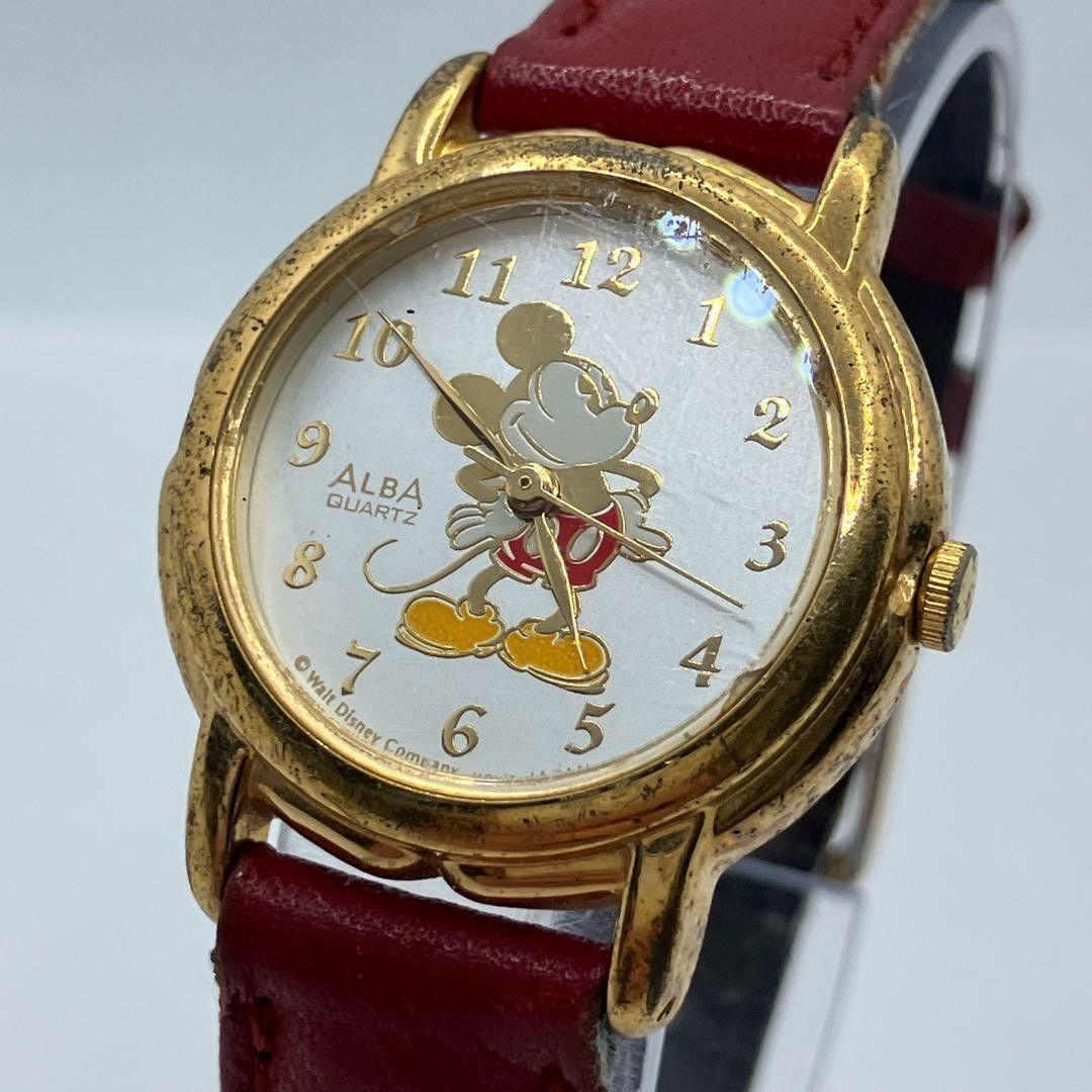 Working item Ladies SEIKO ALBA watch Mickey Vintage New battery