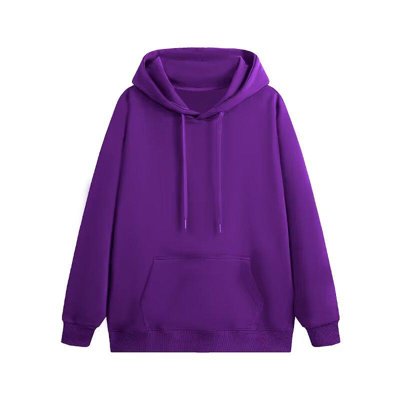 Unisex Fleece-Lined Pullover Hoodie - Loose Fit, Couple Style, Autumn/Winter Collection