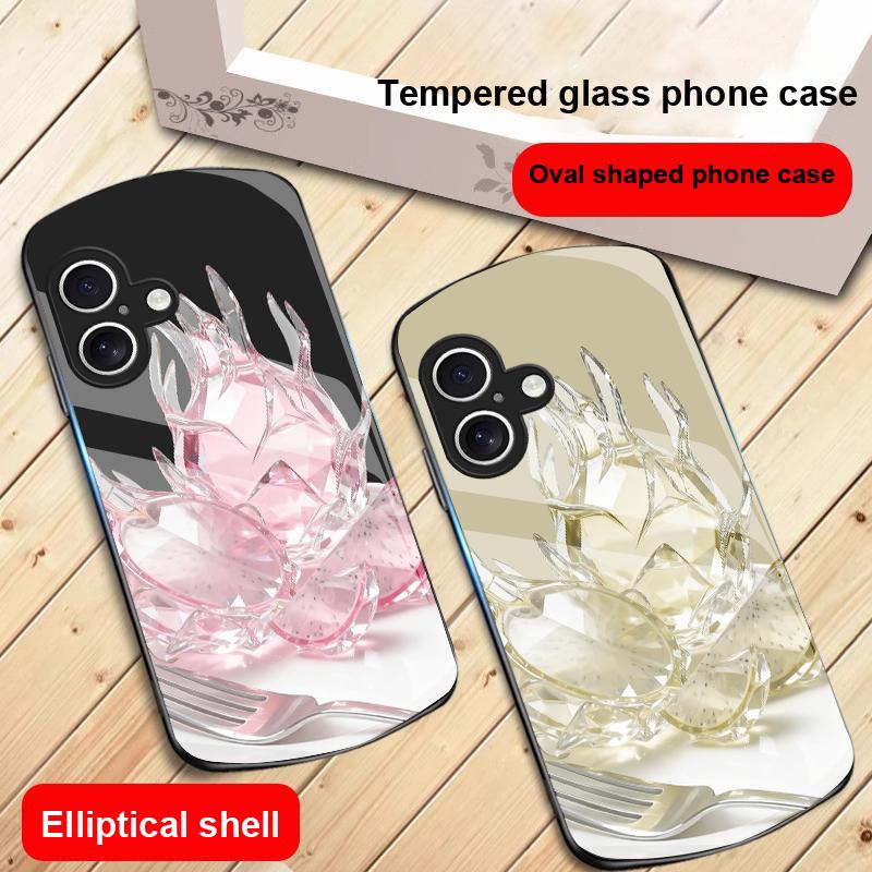 Familiar dragon fruit For iPhone 17 16 15 14 13 Plus 12 mini 11 Pro Max XR Xs Max X 7 8 6S 22 20 Elliptical glass phone case