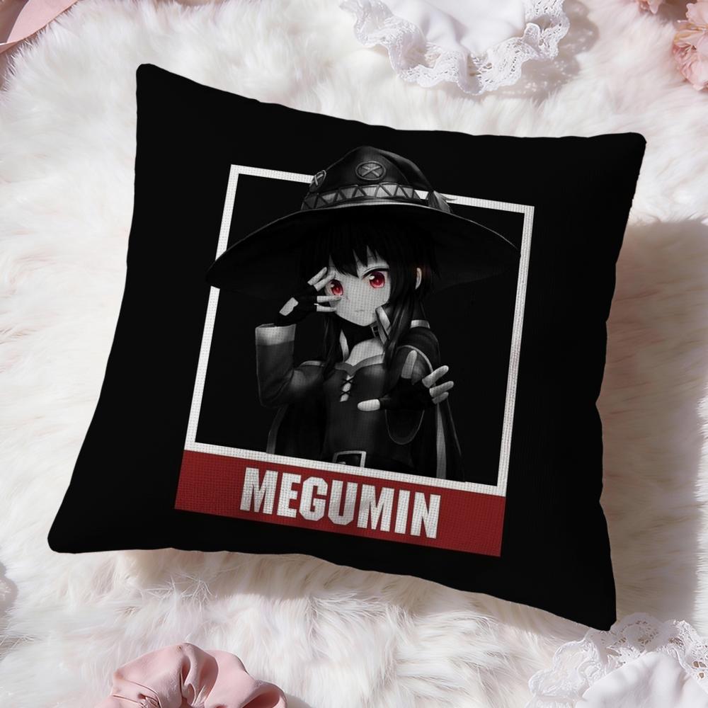 Cute M-Megumin Cushion Cover Premium Comfort Reversible Pillow Cove -Two in One Design for Any Room & Car Interior