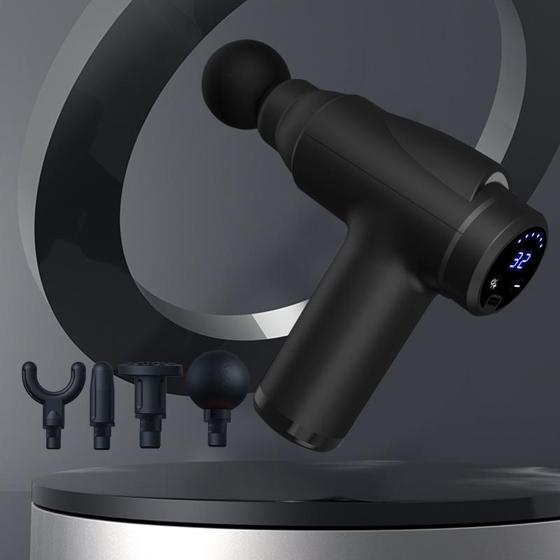 USB charging fascia gun with LCD display and multi level adjustment suitable for full body massage massage