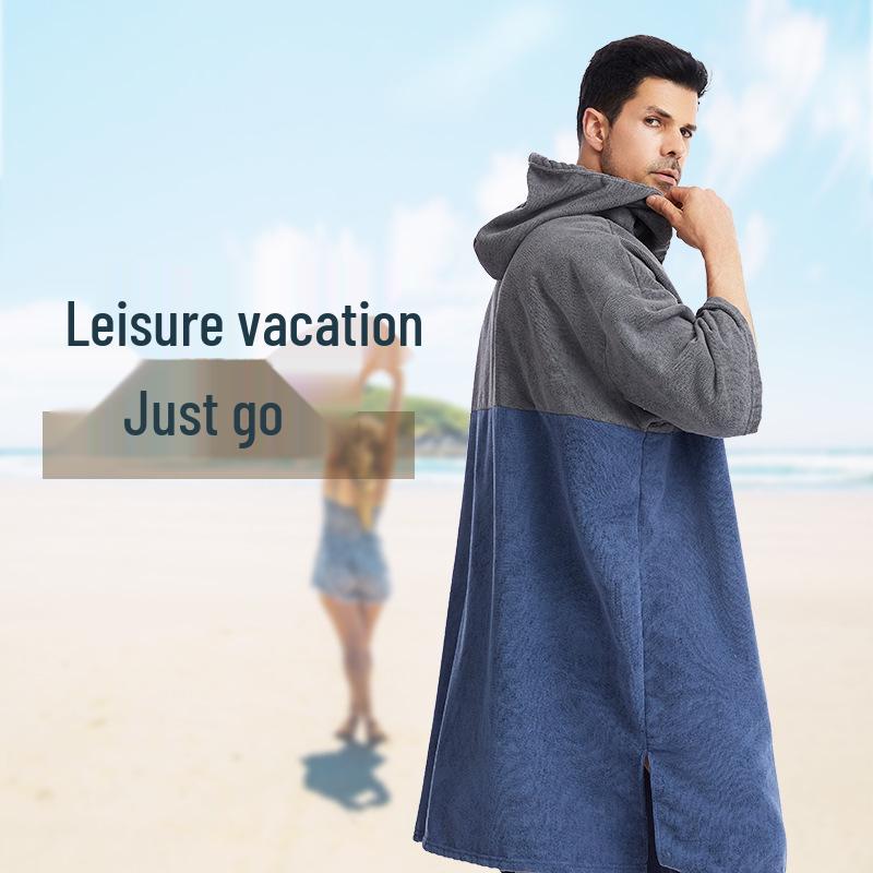 Mikrofaser Schnelltrocknender Kapuzen-Umziehmantel für Schwimmen, Tauchen & Surfen