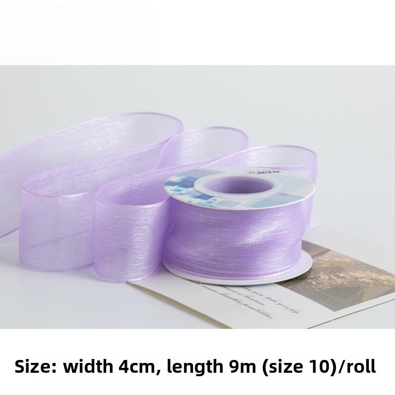

Gold Embossed Silk Snow Yarn Ribbon Bouquet Packaging Accessories Diy Bow Practical New Decorative Ribbon One Size