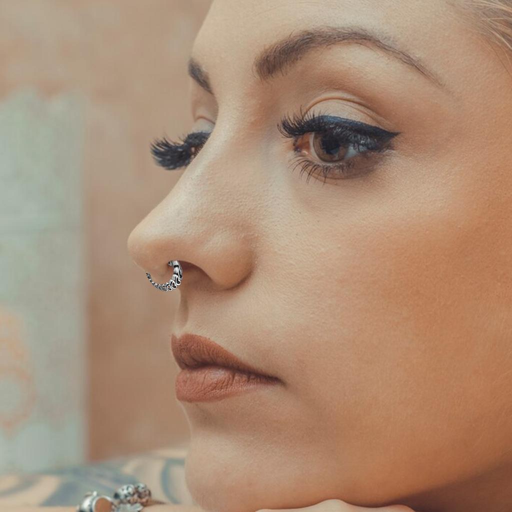 Crystal Nose Piercing Septum Ring Stainless Steel Accessory for Ear Helix Cartilage Fashionable Body Accessories