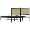 Metal Bed Frame Without Mattress Sonoma Oak Finish 120 X 190 Cm