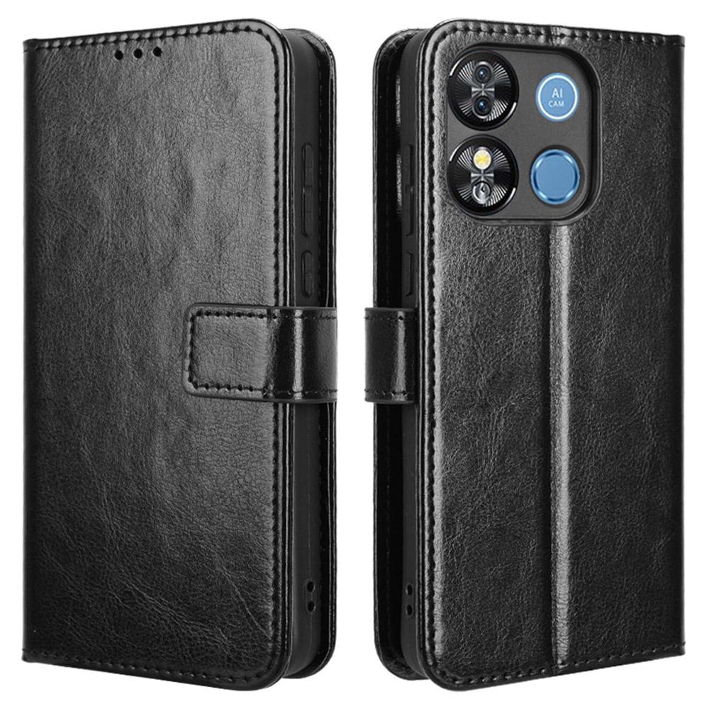 

Для Oukitel C57 Pro/C57s Чехол Текстура Crazy Horse Искусственная кожа Чехол-кошелек для телефона Black