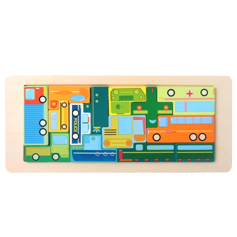 Transportation Kids Animal Puzzle Board For Shape Matching Early Education Play