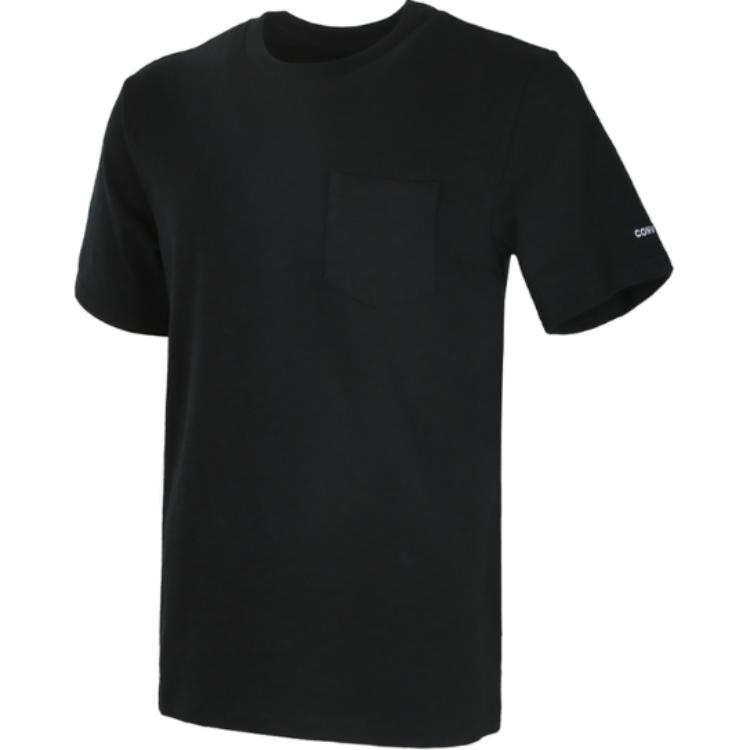 Converse T Shirts Men's Black Crew Neck Moderate 10008444-A02