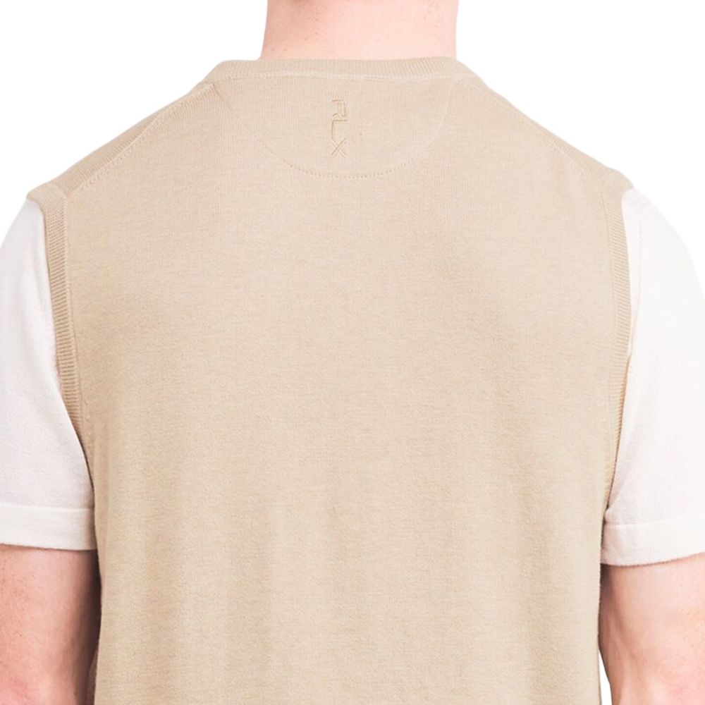 Polo Ralph Lauren Small Pony Logo Embroidered V-Neck Cotton Knit Vest Men Tops Beige 710742839-004