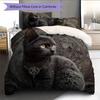 Black Cat Pattern Bedding Quilt Set  Home Decoration  Gift (1 * Duvet Cover + 2 * Pillowcase  Without Core)