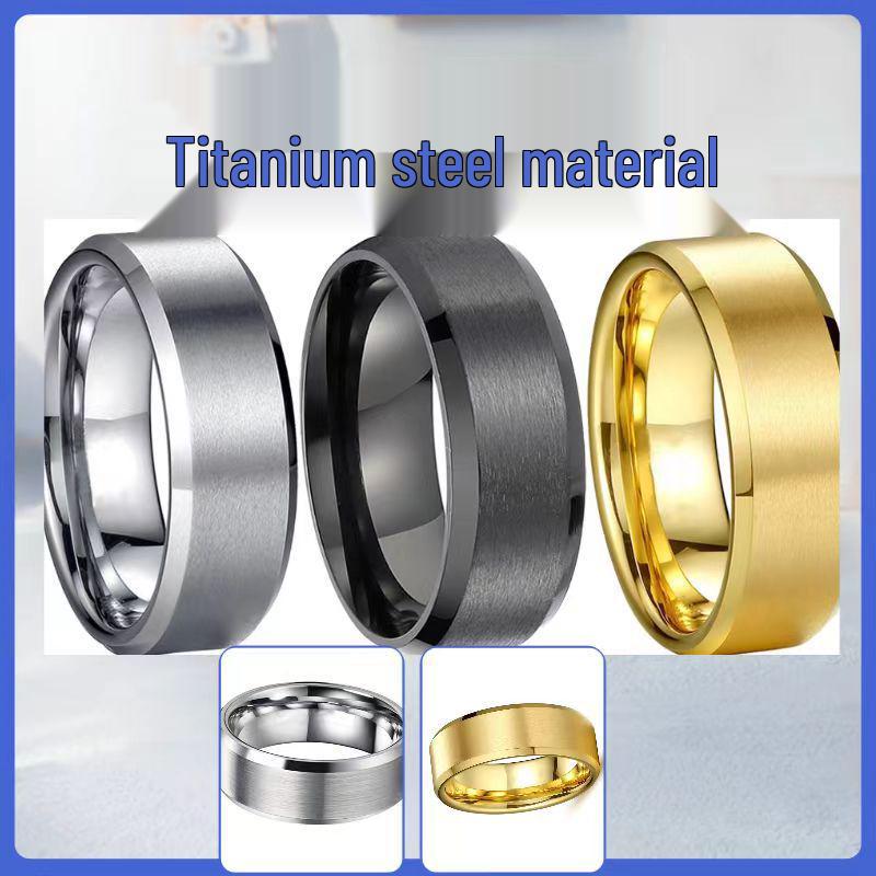Men's Matte Titanium Steel Ring - Stylish Stainless Steel Design, Popular In Japanese, Korean, European, and American Fashion.
