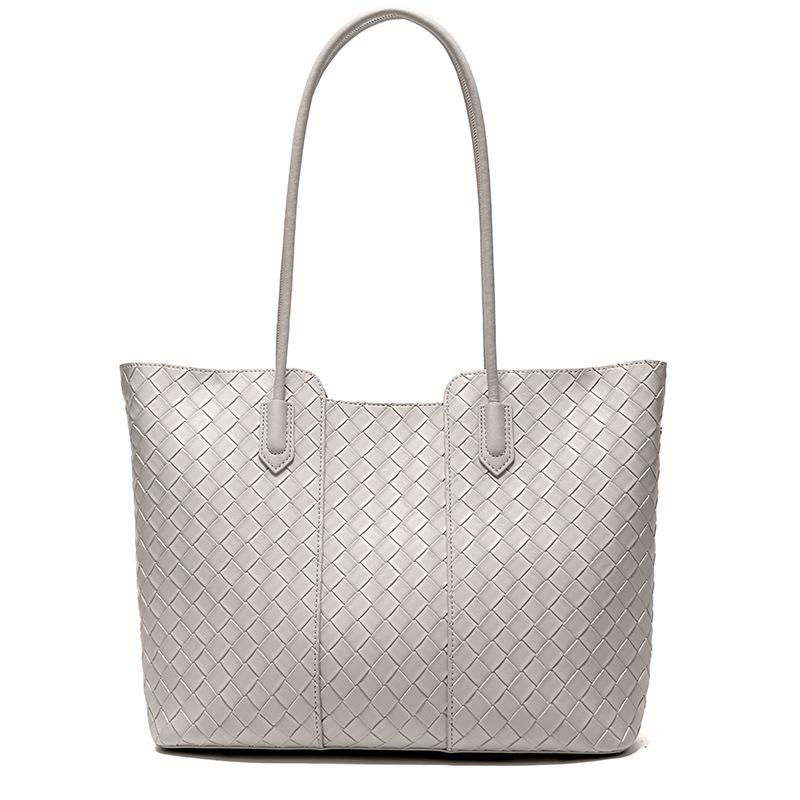 High-End Genuine Leather Women's Woven Tote Bag - Large Capacity, Versatile Cowhide Handbag