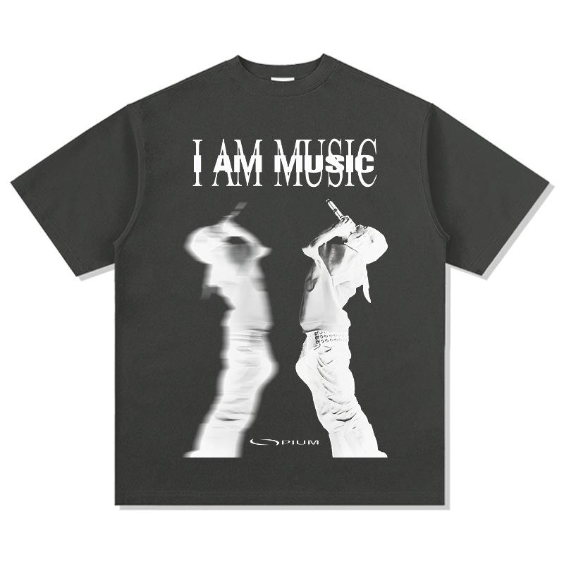American Hip Hop Play Less Playboi Carti Men's Short Sleeve T-Shirt Men's Women's Retro Fashion Short Sleeve Top