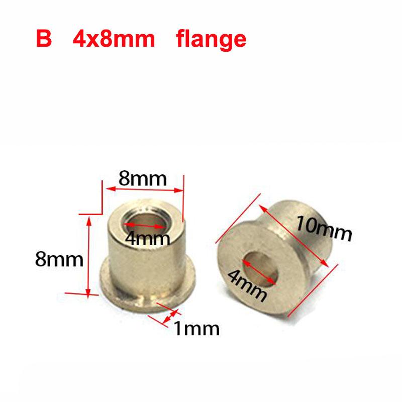 10PCS Mini Brass Bushing Shaft 2mm 3mm 4mm 5mm Rudder Flange Shafting Sleeve Bearing for RC Bait Boat DIY Model Accessories