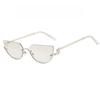 Half Frame Metal Cat's Eye Retro Elegant Ladies Fashion Sunglasses Suitable for Summer Vacation Beach Accessories