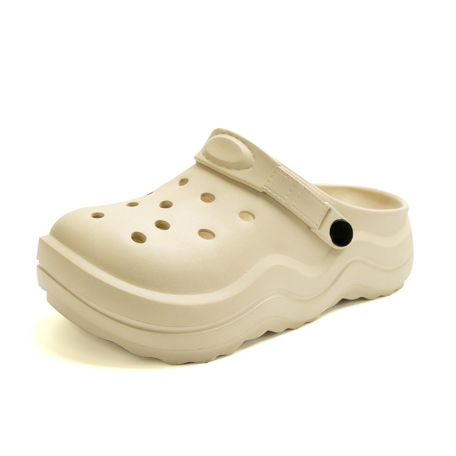 

Новые милые толстоподошвенные шлепанцы с отверстиями для пары, из ЭВА, нескользящие и дезодорирующие, летние уличные пляжные тапочки 44-45 хаки