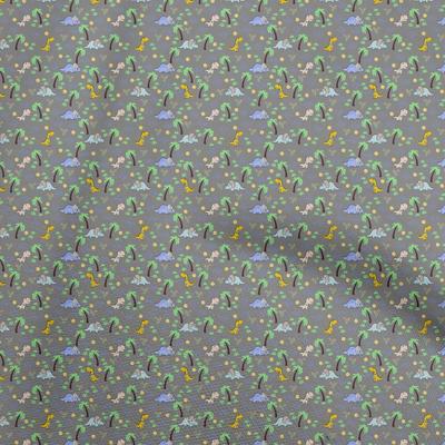 Cotton Flex Gray Fabric Colorful Dinosaur Cartoon Sewing Craft Projects Fabric Prints By Yard 40 Inch