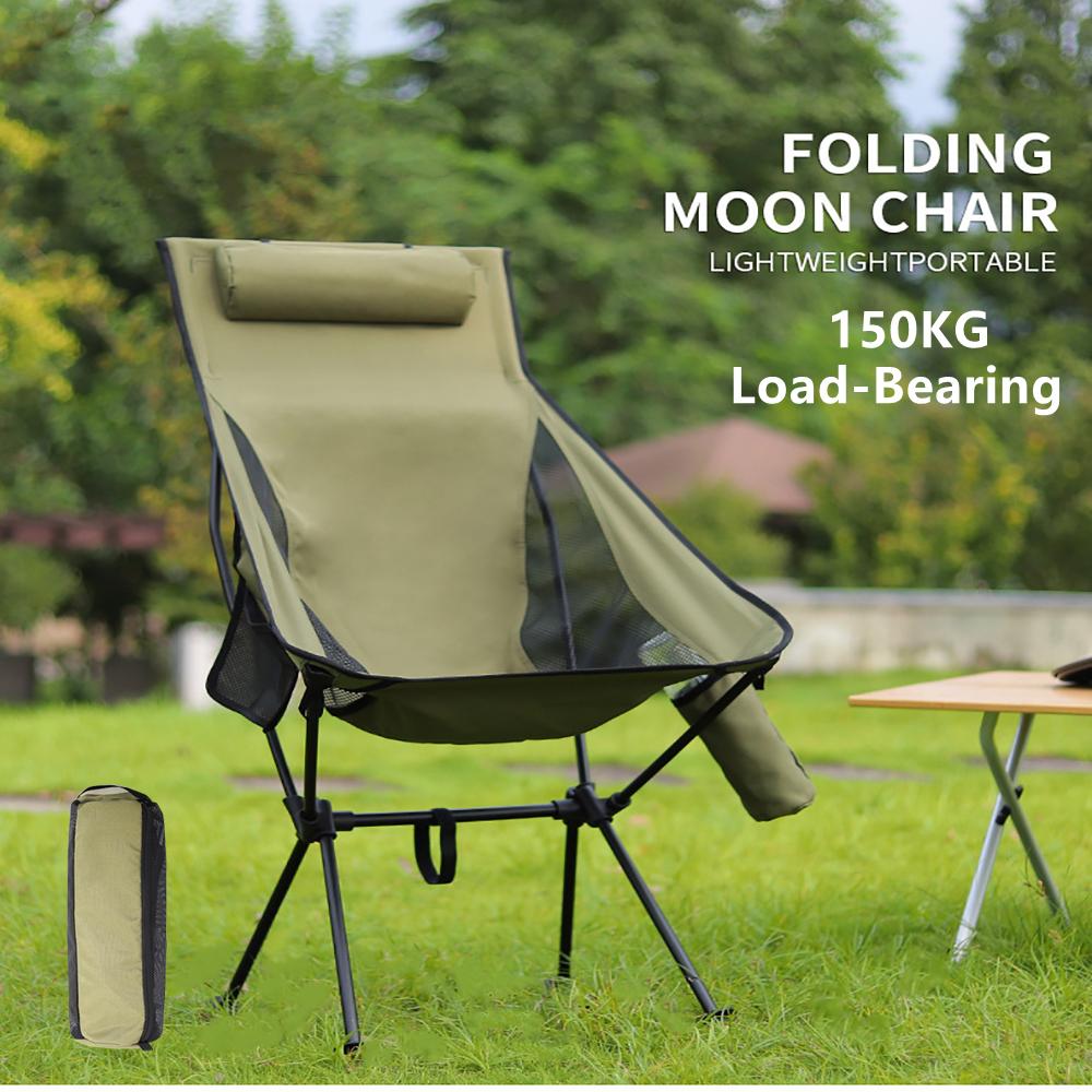 Portable Outdoor Camping Foldable Chair Beach Travel Relaxing Lightweight Lounges Folding Ultralight Aluminum Chairs