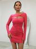 2024 European & American Sexy One-Shoulder Long-Sleeve Black Bodycon Party Dress