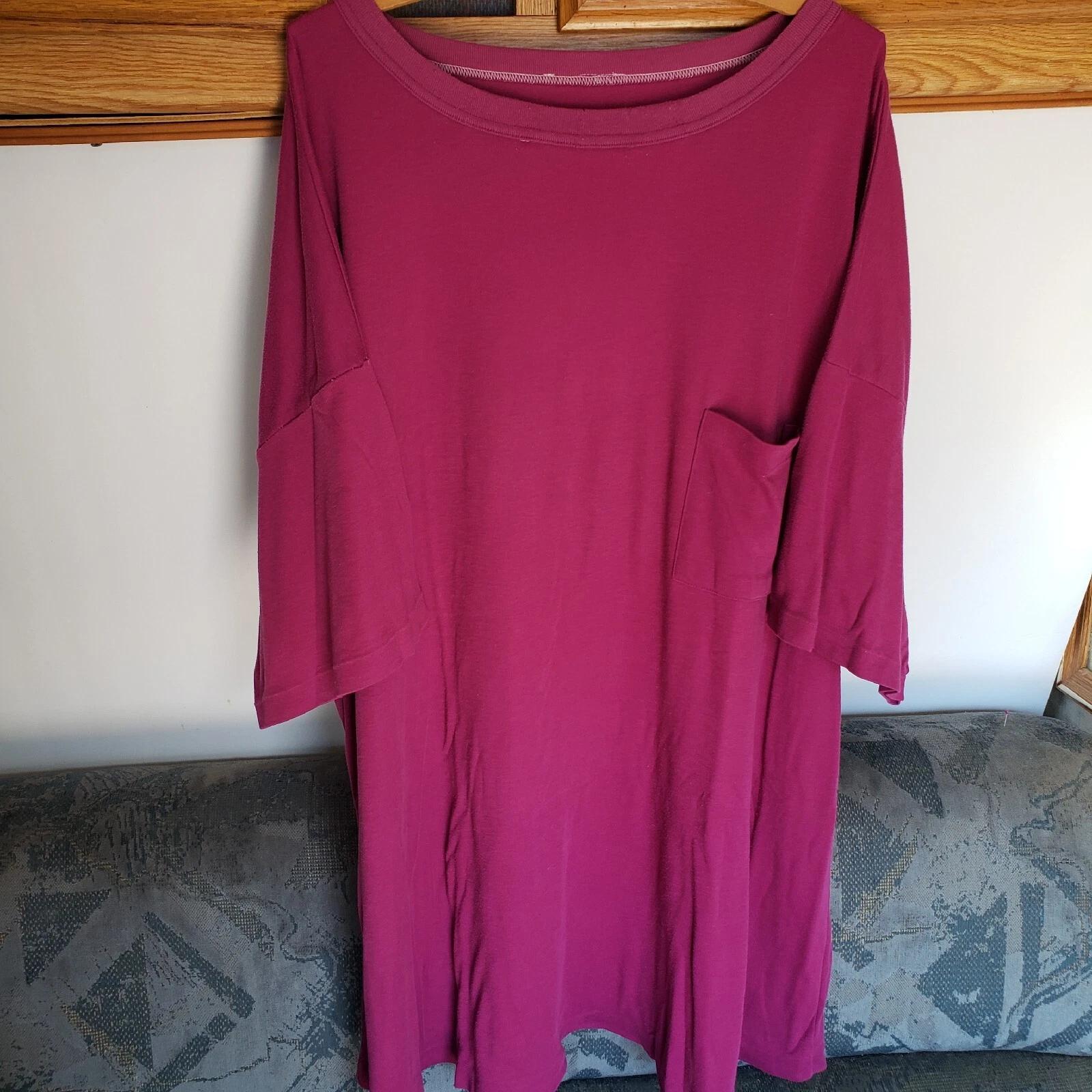 Vtg 90s Purple Blank 5XL 6XL T-shirt Mens Plain Single Stitch Oversized 34x31 S