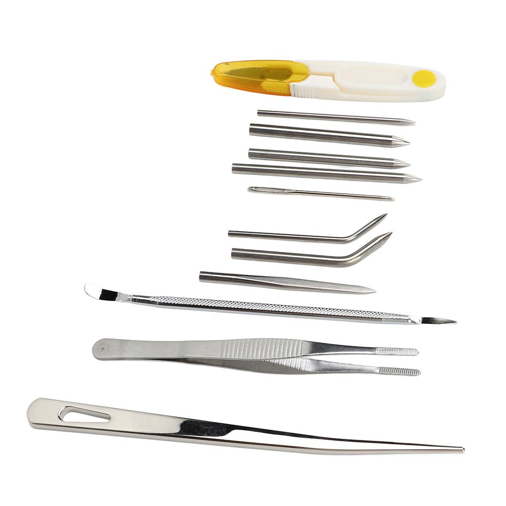 12Pcs Multifunctional Paracord Needles Set Stainless Steel Paracord Stitching Lacing Needles Smoothing Knotters Tool